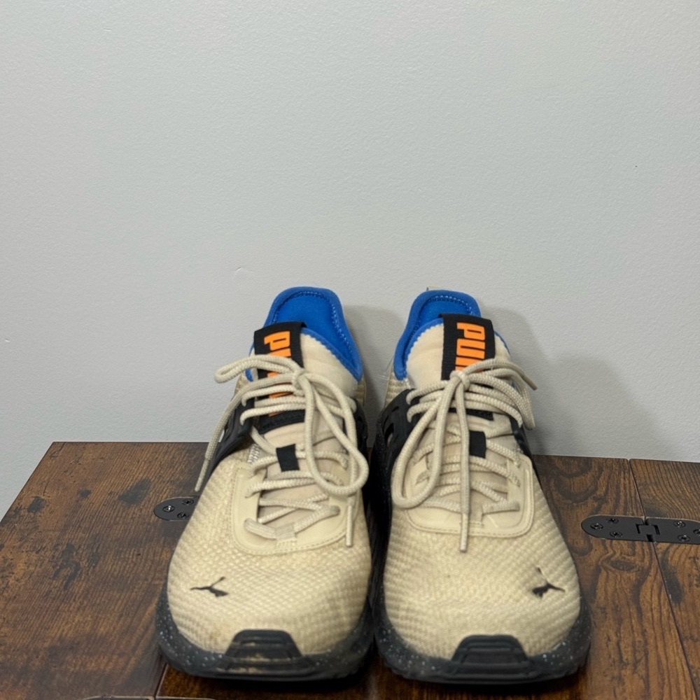 Puma Tan and Blue Athletic Shoes